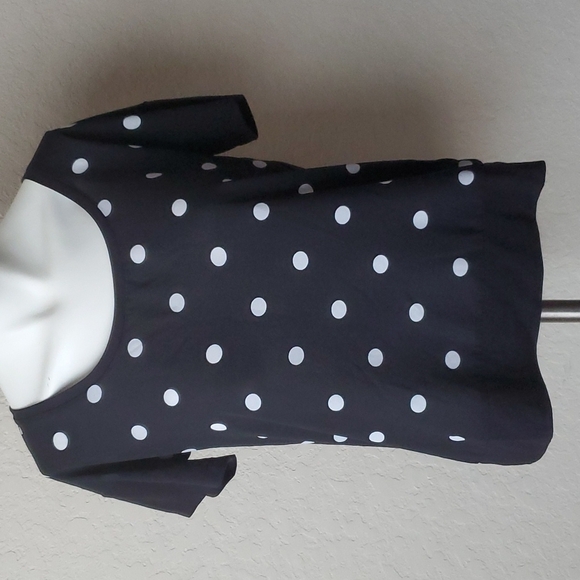 Joe Fresh sz S black top with white polka-dots 🌛 - Picture 1 of 8